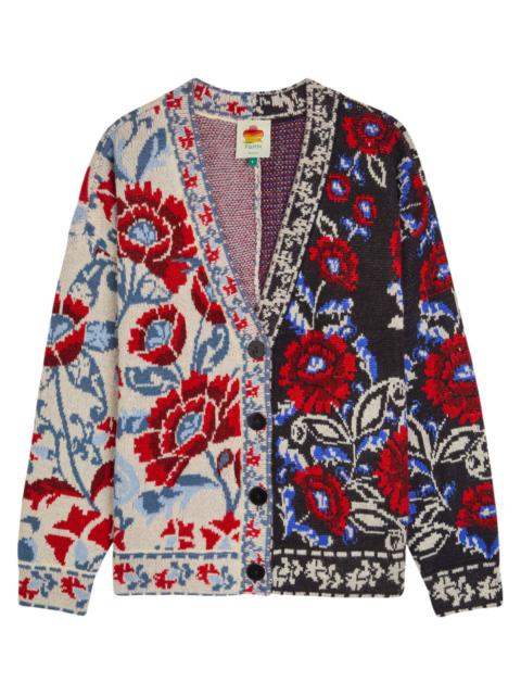 FARM RIO Farm Rio Mixed Valentina Floral-jacquard Knit Cardigan