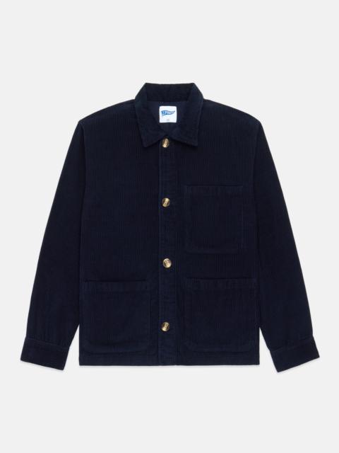 J. PRESS NAVY CORDUROY CHORE COAT - TRIM FIT