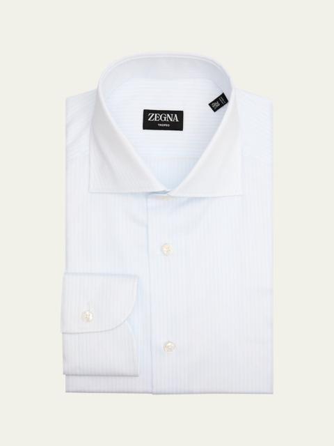 ZEGNA Men's Tonal Stripe Trofeo Cotton Dress Shirt