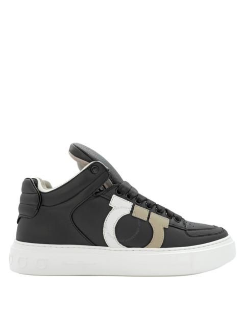 FERRAGAMO Salvatore Ferragamo Marvelous Gancini High-top Calf Leather Sneakers In Black