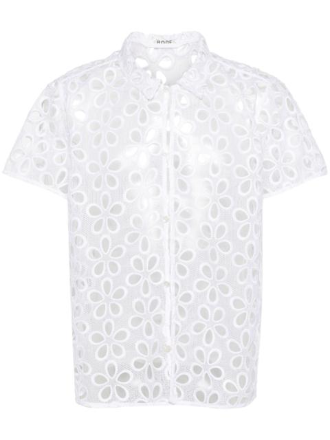 BODE Primrose floral-lace shirt