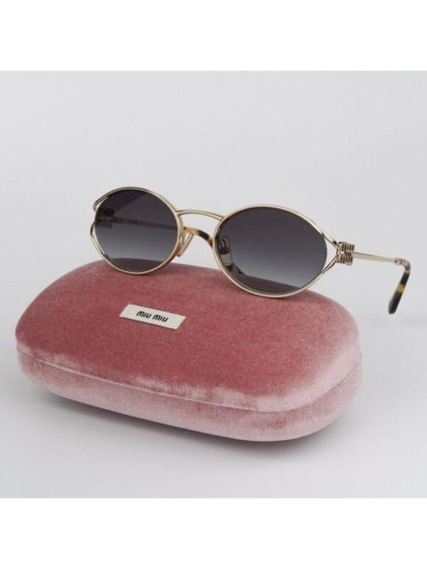 Miu Miu NEW Miu Miu MU52YS ZVN5D1 Pale Gold Grey Gradient Oval Unisex Sunglasses