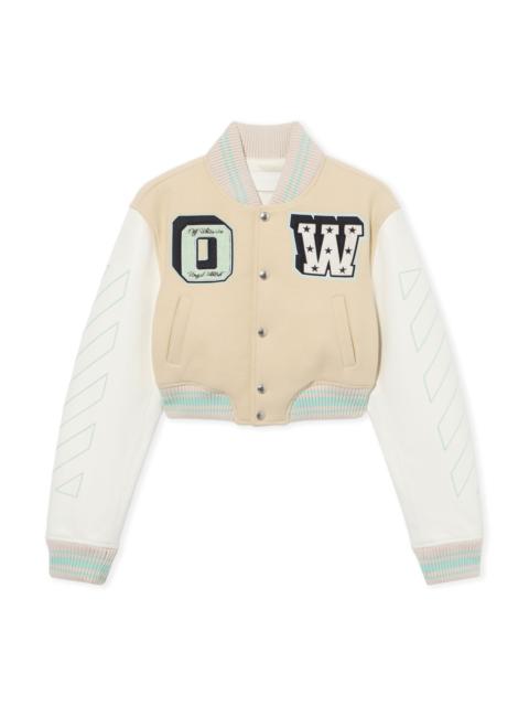 Off-White Graffiti Crop Varsity Jacket
