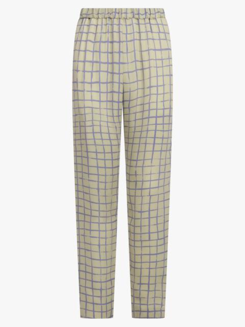 Dries Van Noten PALMIRA CHECK PRINT TAPERED PANT | BEIGE/LILAC