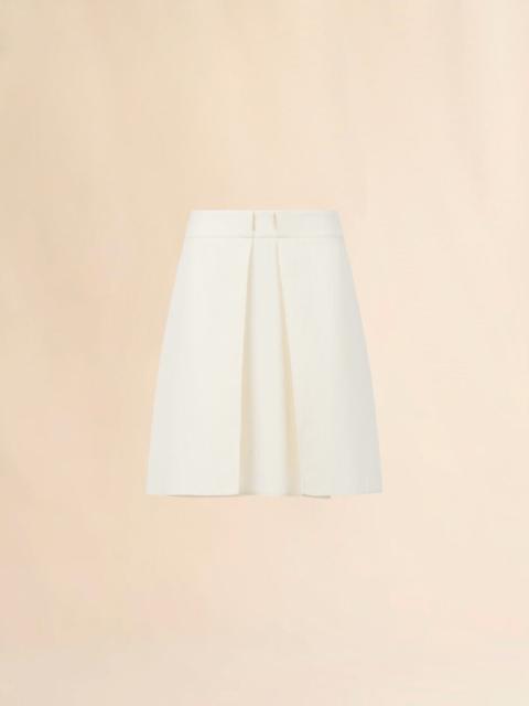Marni OFF-WHITE WOOL CRÊPE MIDI SKIRT