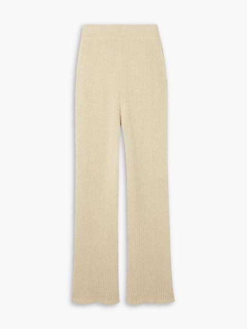 Other Designers Ribbed linen-blend straight-leg pants