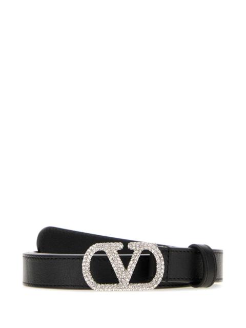 Valentino Valentino Garavani Women Black Leather Vlogo Signature Belt