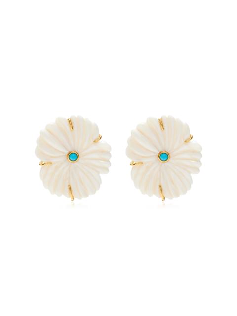 LIZZIE FORTUNATO New Blossom Pearl Earrings white