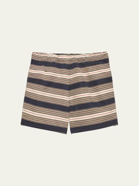 Prada Men's Nylon Stripe Swim Trunks