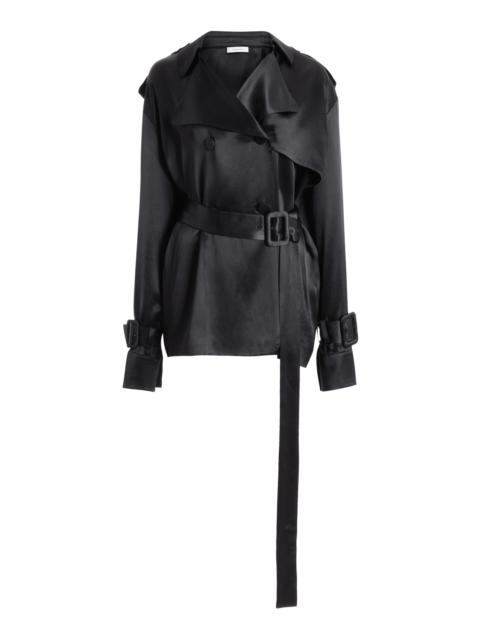 FERRAGAMO Double-Breasted Satin Blouse black