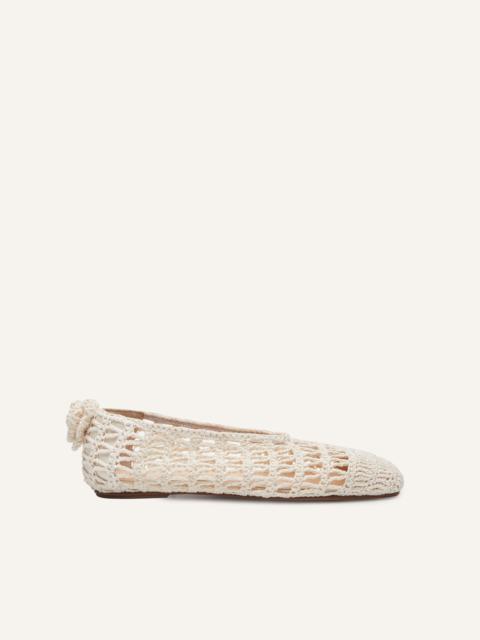 MAGDA BUTRYM Crochet ballet flats in cream