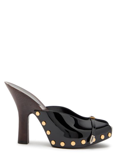 VERSACE Versace 105 Stud-embellished Wooden and Patent Leather Mules