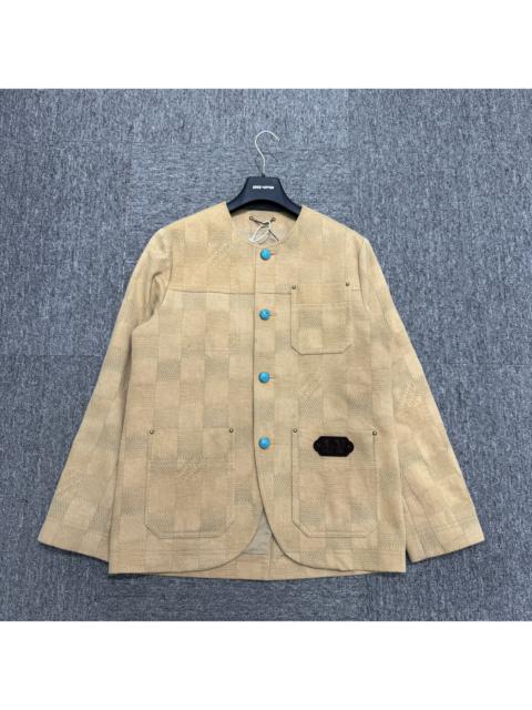 louis vuitton lv timberland fw24 checkerboard turquoise jacket