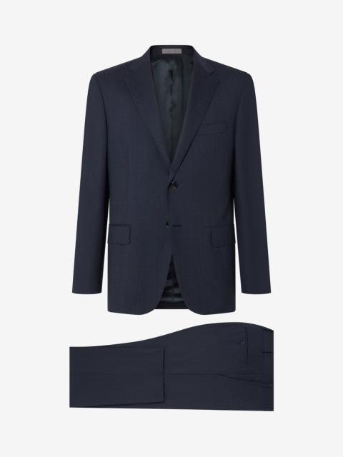 CORNELIANI Navy blue micropatterned wool suit