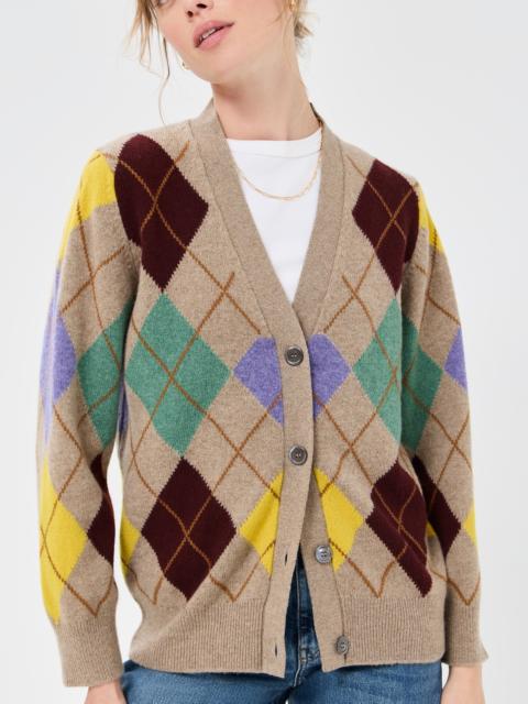 &DAUGHTER Argyle Grandad Lambswool Cardigan