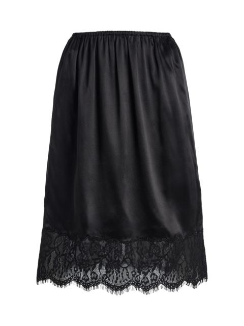 CO Silk Lace-Trim Slip Skirt black