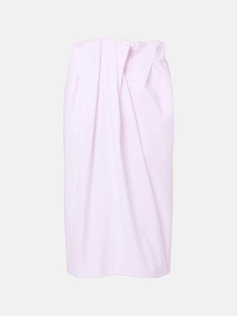 Simone Rocha Pleated cotton pencil skirt