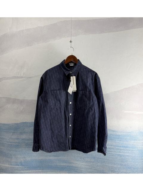 Dior Dior blue-purple all-over print denim shirt