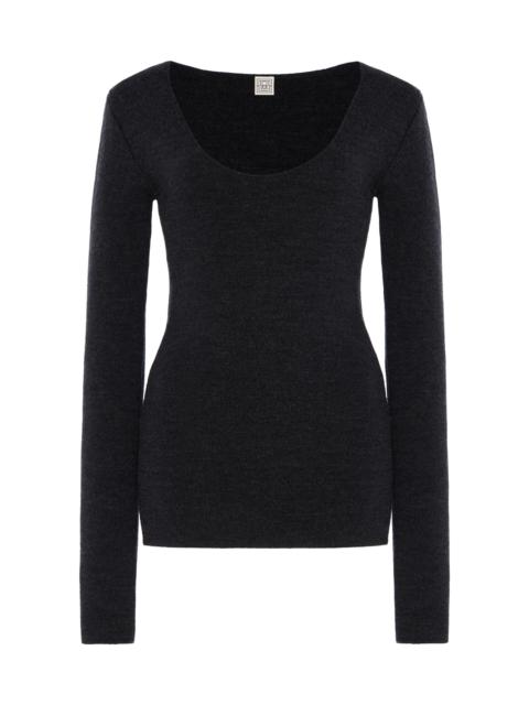 TOTEME Compact Knit Wool Top grey