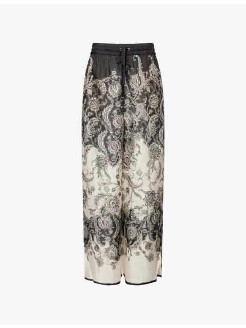 Zimmermann Rhiannon Relaxed-Fit Silk Trousers