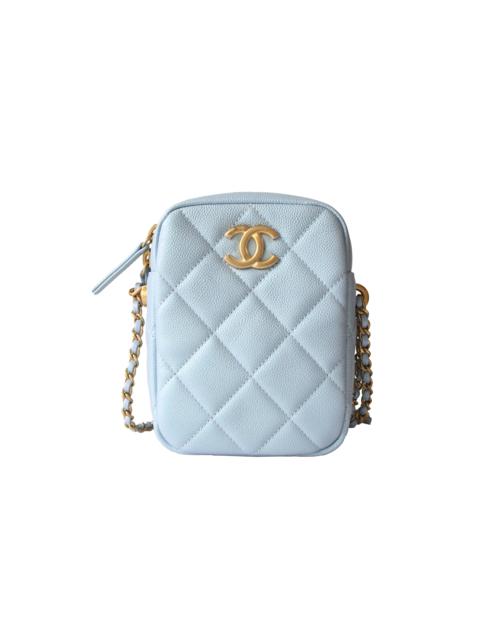 CHANEL Chanel Caviar Quilted Small Vertical Vanity Bag Light Blue