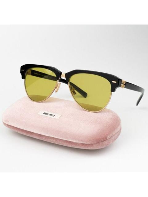 Miu Miu NEW Miu Miu MU09ZS 1AB07O Black Olive Green Browline Women Sunglasses 0MU 09ZS