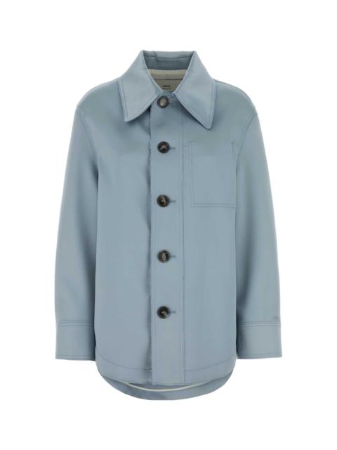 AMI Paris Ami Women Light Blue Stretch Polyester Jacket