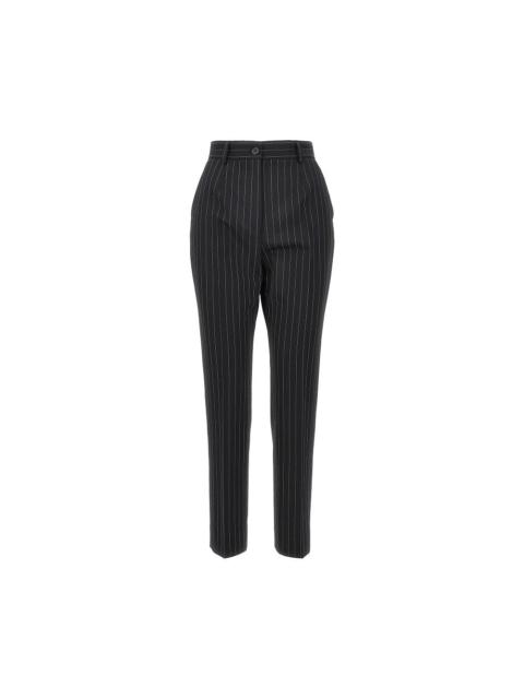 Dolce & Gabbana Dolce&Gabbana Pinstriped Stretch Wool Pants Black