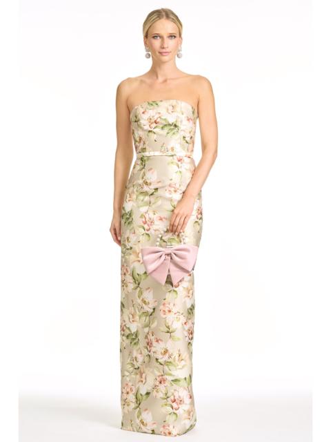 SACHIN & BABI SOPHIA GOWN - PEWTER CAMELLIA