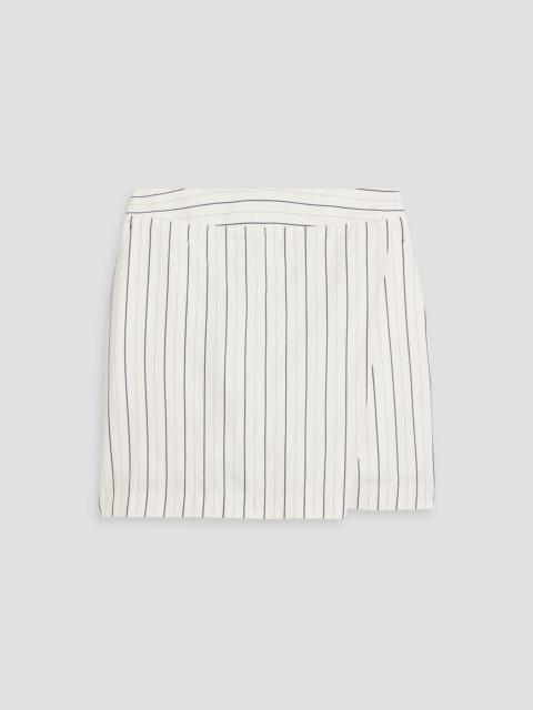 Other Designers Skirt-effect striped cotton-poplin shorts