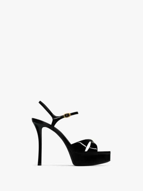 SAINT LAURENT DEBBIE PLATFORM SANDALS IN PATENT LEATHER