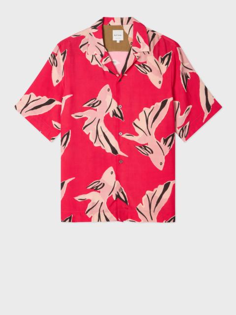 Paul Smith Bright Pink 'Le Peche Fish' Print Viscose Shirt