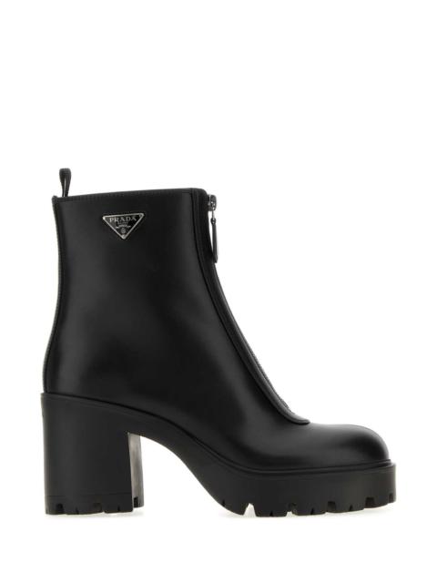 Prada Prada Women Black Leather Ankle Boots