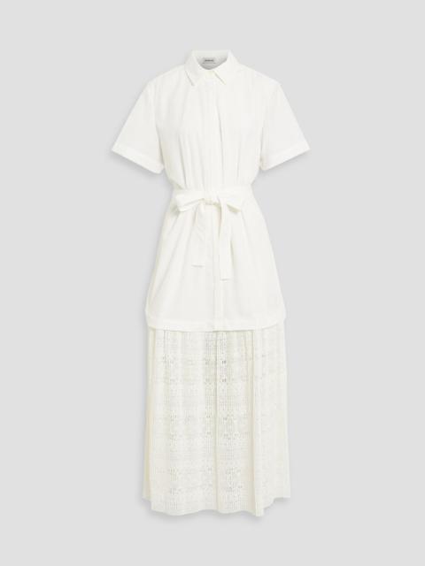 SIMKHAI Jenner poplin and lace maxi shirt dress
