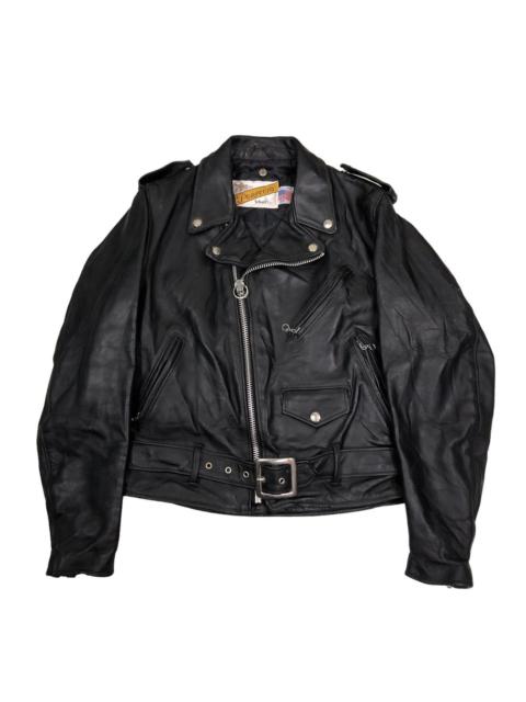 Schott ☄️VINTAGE DOUBLE COLLAR BIKER LEATHER JACKET SCHOTT PERFECTO