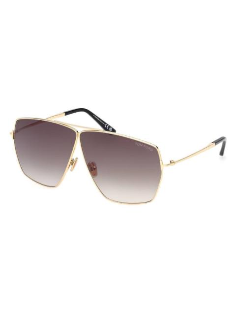 TOM FORD Tom Ford Stella Smoke Gradient Pilot Ladies Sunglasses FT1185 30B 67