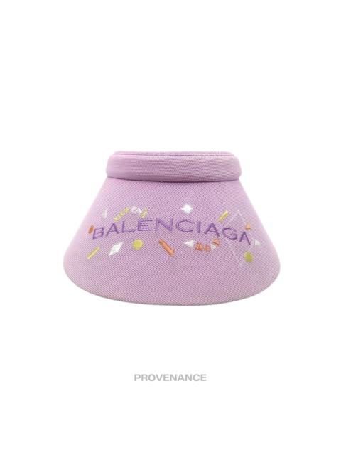BALENCIAGA Balenciaga Logo Embroidered Visor - Lavender Geometric
