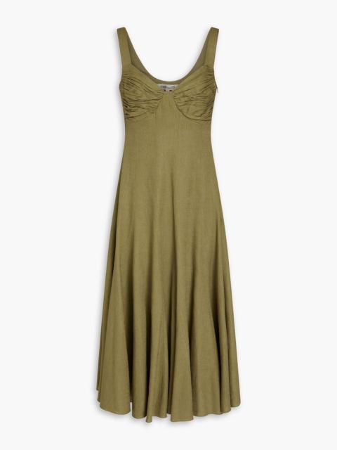 DIANE VON FURSTENBERG Beth gathered woven midi dress
