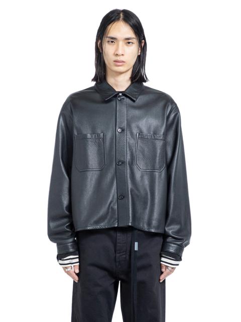 Ann Demeulemeester Juel Boxy Overshirt In Leather