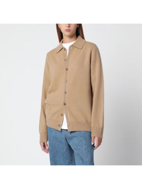 GUEST IN RESIDENCE Guest In Residence Camel-Colored Felted Plaza Shirt-Style Cardigan Women