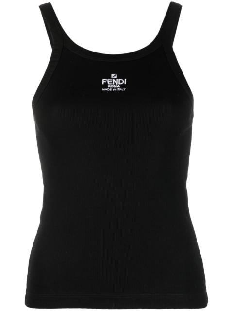 FENDI Logo Cotton Tank Top