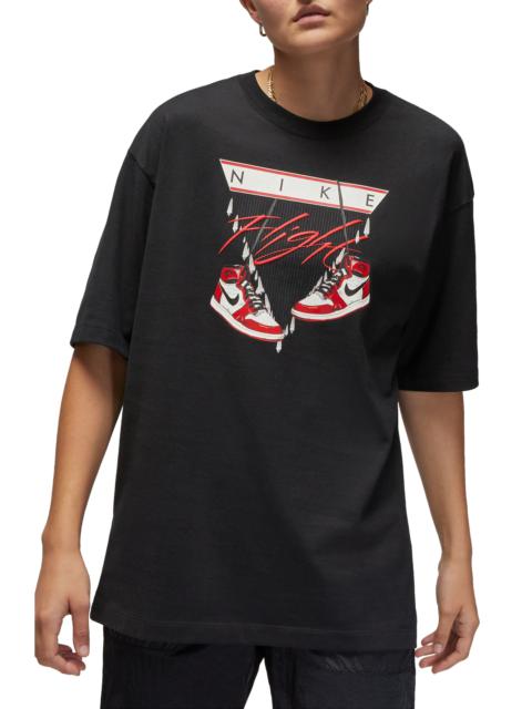 Jordan Jordan Flight Shoe Graphic Tee in Black/Varsity Red at Nordstrom