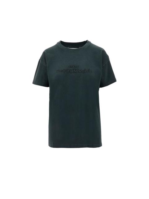 VINTAGE-EFFECT LOGO EMBROIDERY T-SHIRT