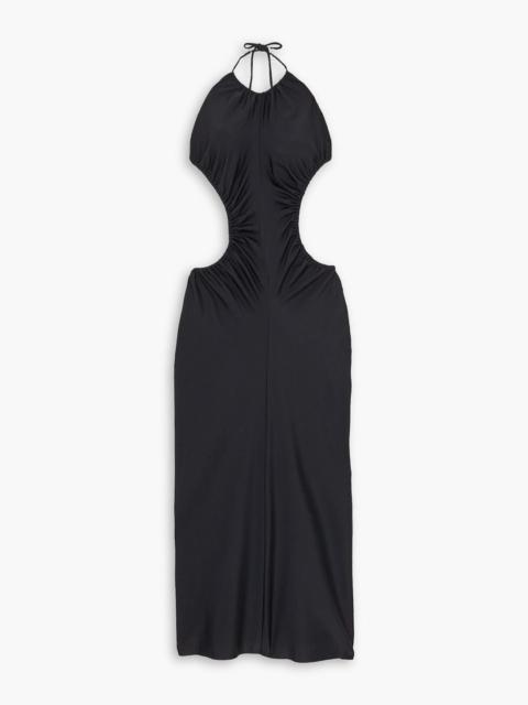 Other Designers Ester Manas open-back gathered stretch-knit halterneck midi dress