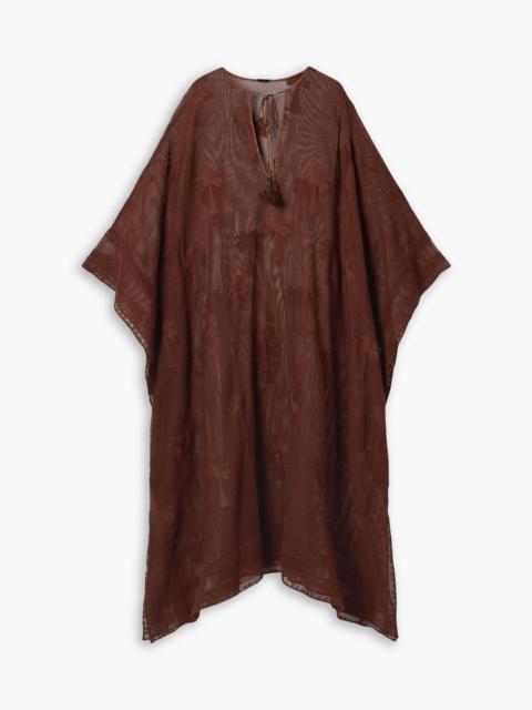 Johanna Ortiz Embroidered cotton-mesh coverup