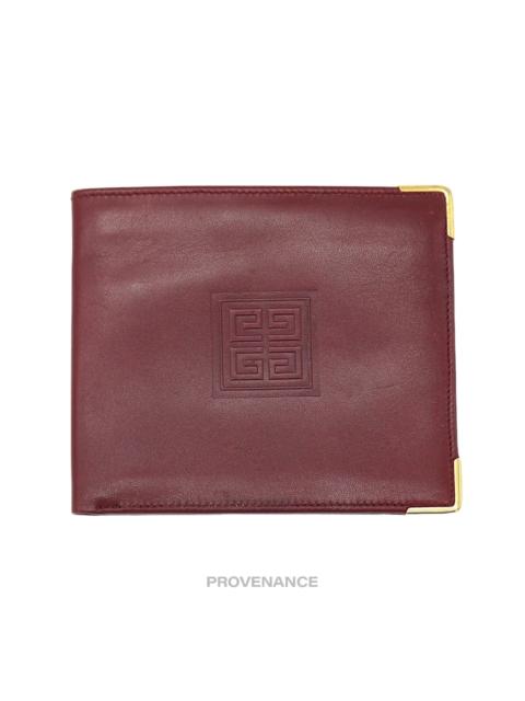 Givenchy Givenchy Logo Bifold Wallet - Burgundy Leather