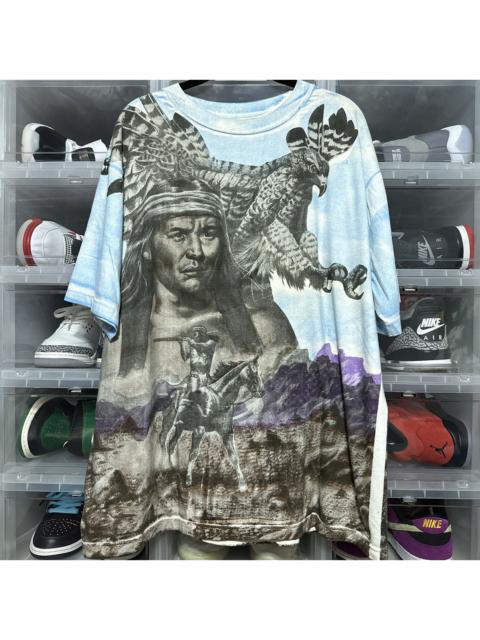 Vintage Native American All Over Print Nature Eagle Tee XL