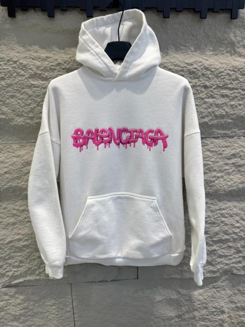 BALENCIAGA Balenciaga Slime Letter Print Hoodie White