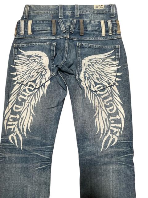 Other Designers Vintage - Double Waist Crazy Lightning Wash Jeans