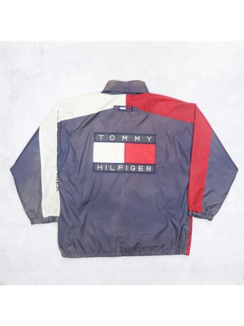 Other Designers Vintage 90s TOMMY HILFIGER Big Logo Embroidered Spellout Bomber Windbreaker Hoodie Jacket 